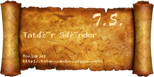 Tatár Sándor névjegykártya