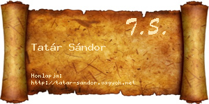 Tatár Sándor névjegykártya