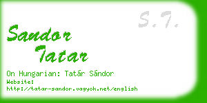 sandor tatar business card